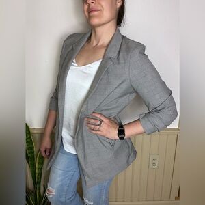 Maison d’Amelie Blazer Plaid Preppy Trending Pocket Open Jacket Women’s Sz L